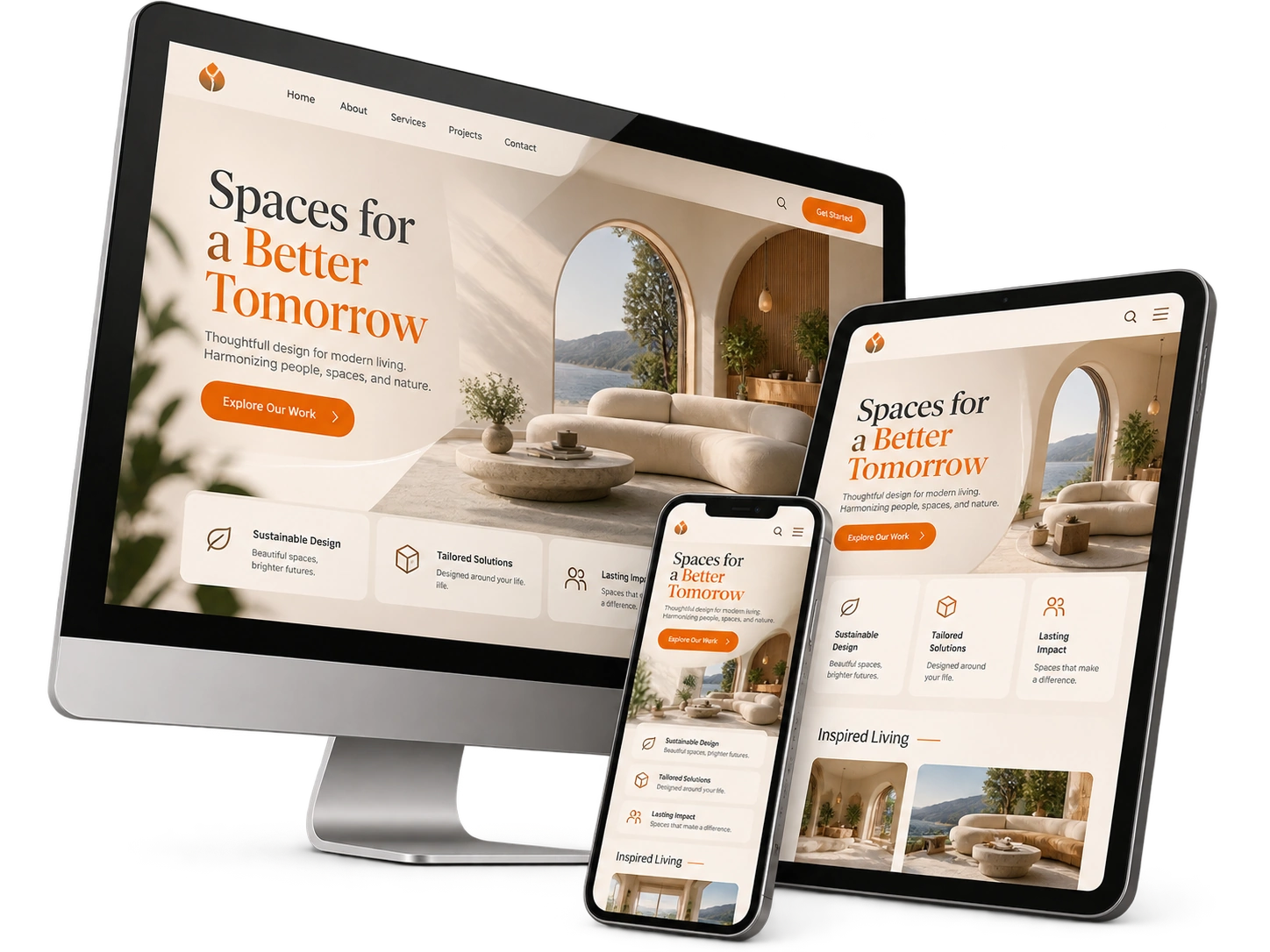 Mobile view of a Website Essentials website